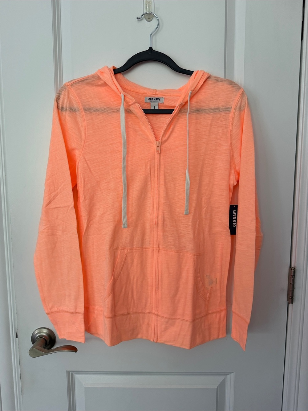 NWT Old Navy Neon Peach Full-Zip Hooded Sweatshirt